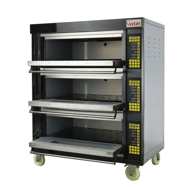 Astar Серия Fashion Black Titanium Oven (компьютерная панель) Электрическая ярусная печь 3 яруса 6 противней